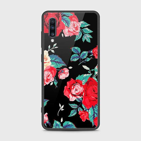 Samsung Galaxy A70s Cover - Floral Series - HQ Ultra Shine Premium Infinity Glass Soft Silicon Borders Case