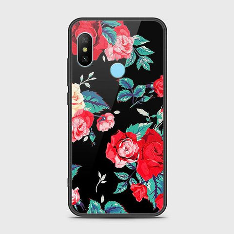 Xiaomi Redmi Note 6 Cover - Floral Series - HQ Ultra Shine Premium Infinity Glass Soft Silicon Borders Case