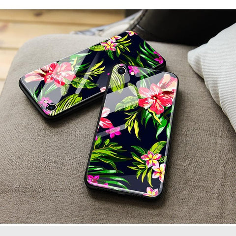 iPhone XS Max Cover - Floral Series - D390  - HQ Ultra Shine Premium Infinity Glass Soft Silicon Borders Case ( Fast Delivery )