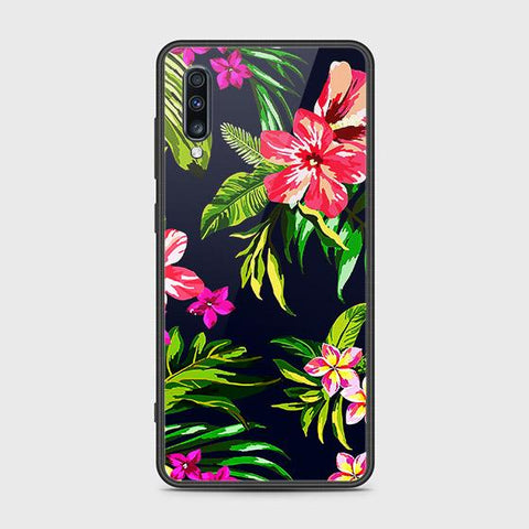 Samsung Galaxy A70s Cover - Floral Series - HQ Ultra Shine Premium Infinity Glass Soft Silicon Borders Case