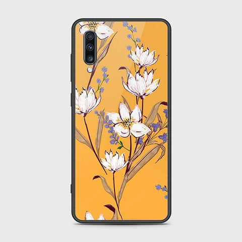 Samsung Galaxy A70s Cover - Floral Series - HQ Ultra Shine Premium Infinity Glass Soft Silicon Borders Case