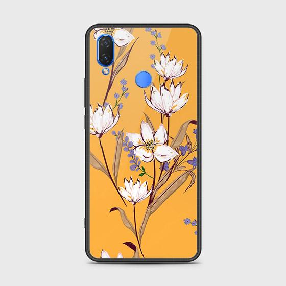 Huawei Y9 2019 Cover - Floral Series - D28 - HQ Ultra Shine Premium Infinity Glass Soft Silicon Borders Case ( Fast Delivery )