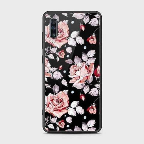 Samsung Galaxy A70s Cover - Floral Series - HQ Ultra Shine Premium Infinity Glass Soft Silicon Borders Case