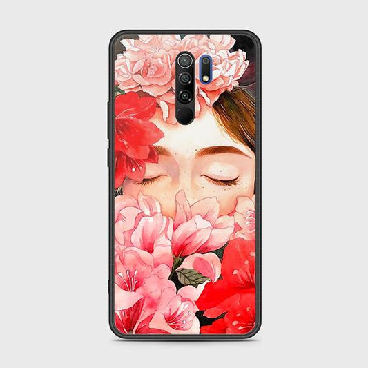 Xiaomi Redmi 9 Prime Cover - Floral Series - D4 - HQ Ultra Shine Premium Infinity Glass Soft Silicon Borders Case ( Fast Delivery )