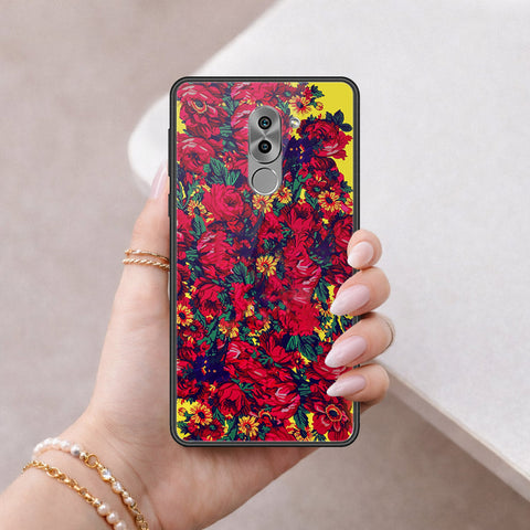 Huawei Honor 6X Cover - Floral Series - HQ Ultra Shine Premium Infinity Glass Soft Silicon Borders Case