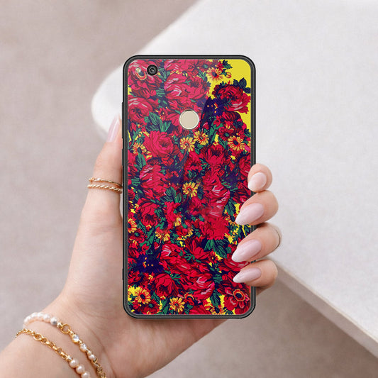 Huawei Honor 8 Lite Cover - Floral Series - HQ Ultra Shine Premium Infinity Glass Soft Silicon Borders Case