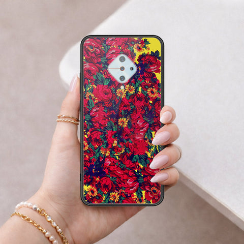 Vivo Y51 (2020 September) Cover - Floral Series - HQ Ultra Shine Premium Infinity Glass Soft Silicon Borders Case