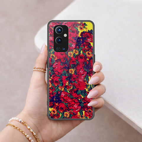 OnePlus 9 Pro Cover - Floral Series - HQ Ultra Shine Premium Infinity Glass Soft Silicon Borders Case