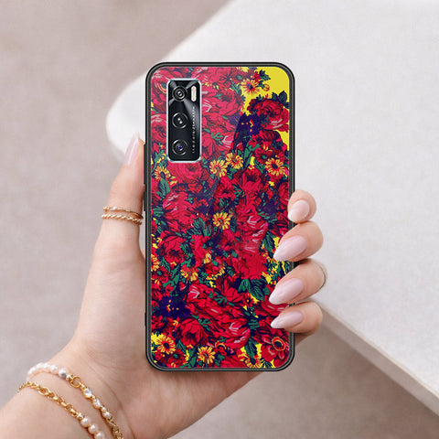 Vivo V20 SE Cover - Floral Series - HQ Ultra Shine Premium Infinity Glass Soft Silicon Borders Case