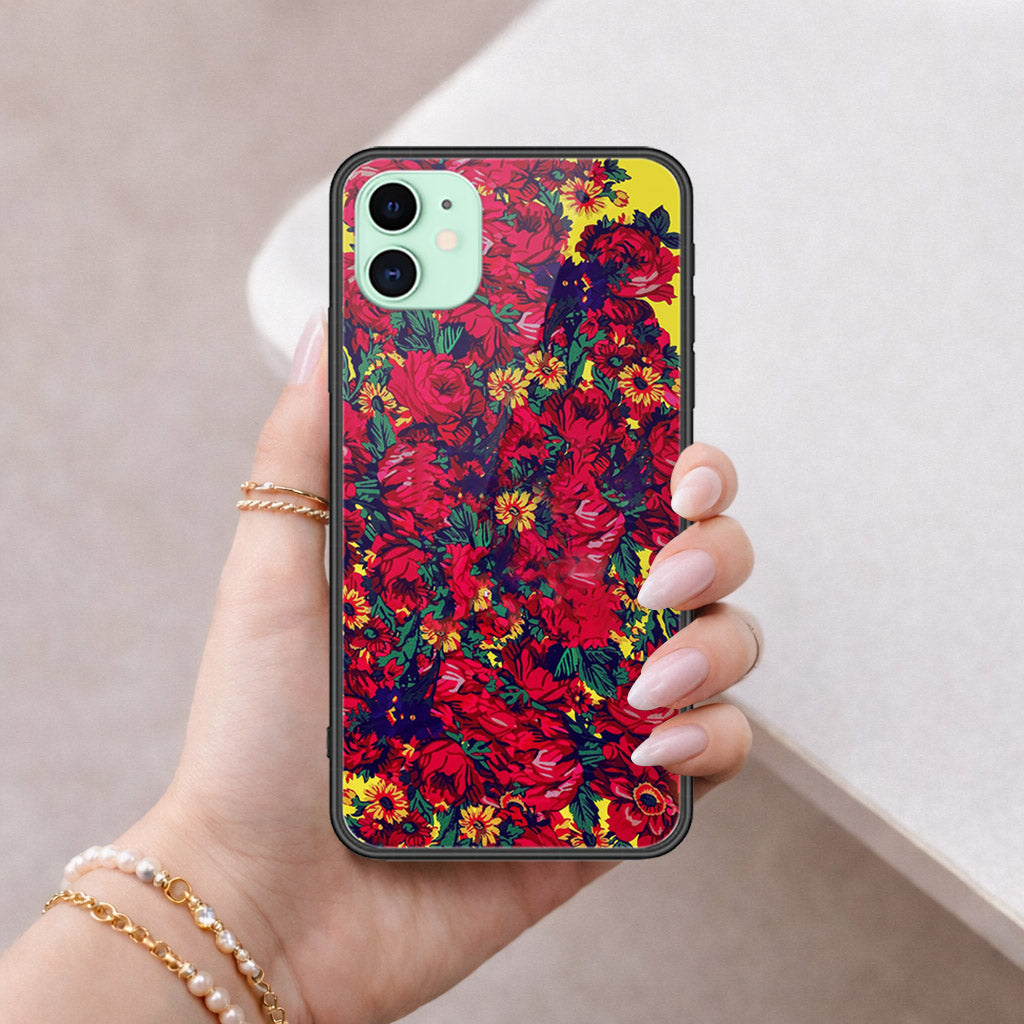 iPhone 11 - Floral Series - HQ Ultra Shine Premium Infinity Glass Soft Silicon Borders Case