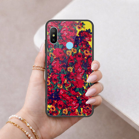 Xiaomi Mi A2 Cover - Floral Series - HQ Ultra Shine Premium Infinity Glass Soft Silicon Borders Case