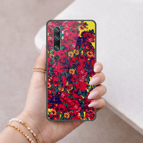 Xiaomi Mi CC9 Pro Cover - Floral Series - HQ Ultra Shine Premium Infinity Glass Soft Silicon Borders Case