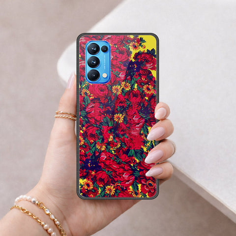Oppo Reno 5 Pro 5G Cover - Floral Series - HQ Ultra Shine Premium Infinity Glass Soft Silicon Borders Case