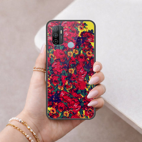 Oppo A53s Cover - Floral Series - HQ Ultra Shine Premium Infinity Glass Soft Silicon Borders Case