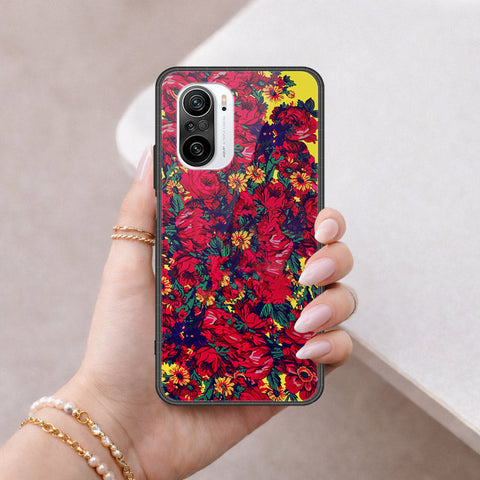 Xiaomi Redmi K40 Cover - Floral Series - HQ Ultra Shine Premium Infinity Glass Soft Silicon Borders Case