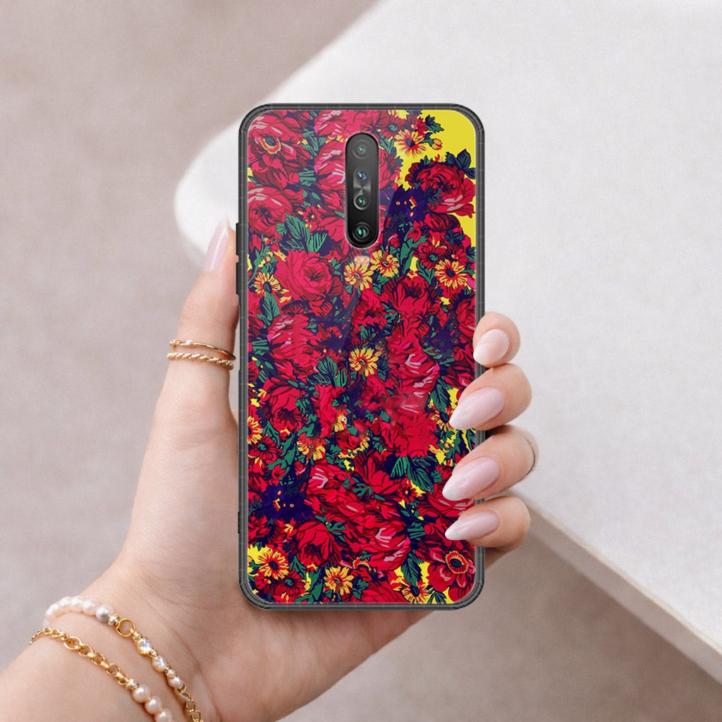 Xiaomi Poco X2 Cover - Floral Series - HQ Ultra Shine Premium Infinity Glass Soft Silicon Borders Case