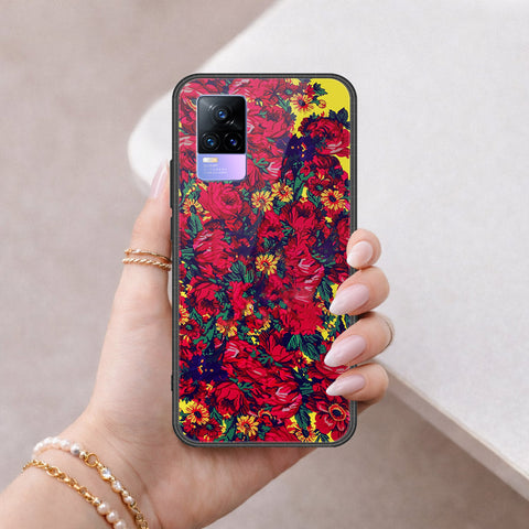 Vivo Y73 Cover - Floral Series - HQ Ultra Shine Premium Infinity Glass Soft Silicon Borders Case