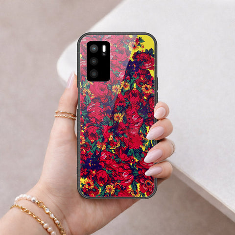 Oppo A16 Cover - Floral Series - HQ Ultra Shine Premium Infinity Glass Soft Silicon Borders Case