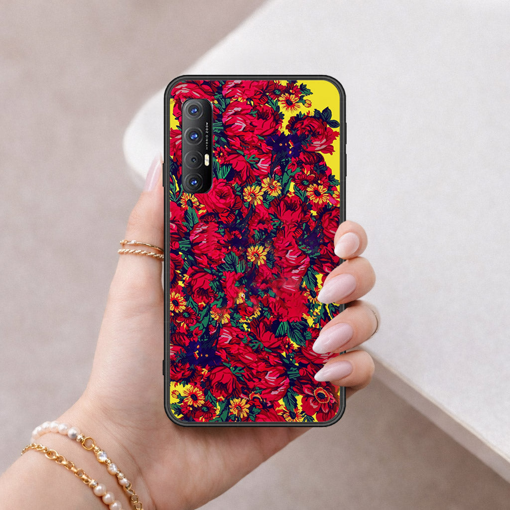 Oppo Reno 3 Pro Cover - Floral Series - HQ Ultra Shine Premium Infinity Glass Soft Silicon Borders Case