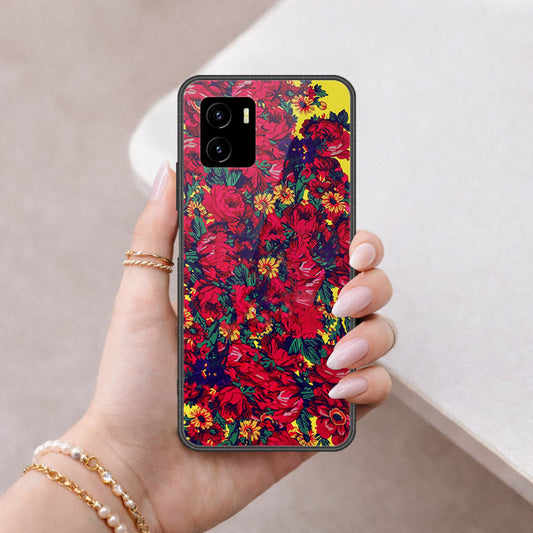 Vivo Y15a Cover - Floral Series - HQ Ultra Shine Premium Infinity Glass Soft Silicon Borders Case