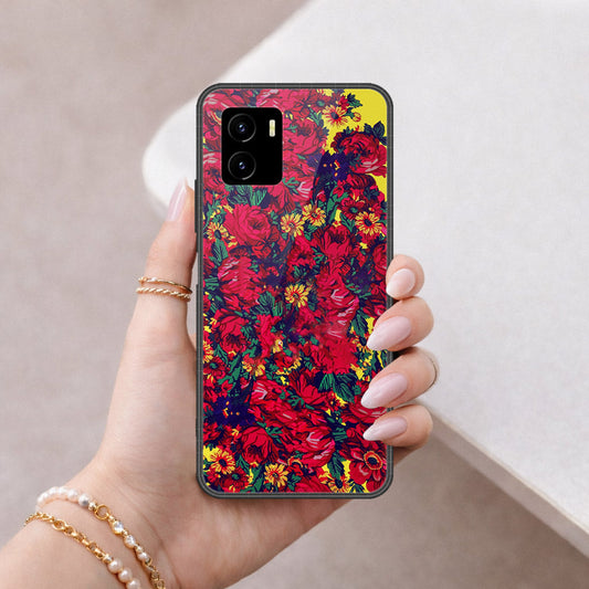 Vivo Y15s Cover - Floral Series - HQ Ultra Shine Premium Infinity Glass Soft Silicon Borders Case