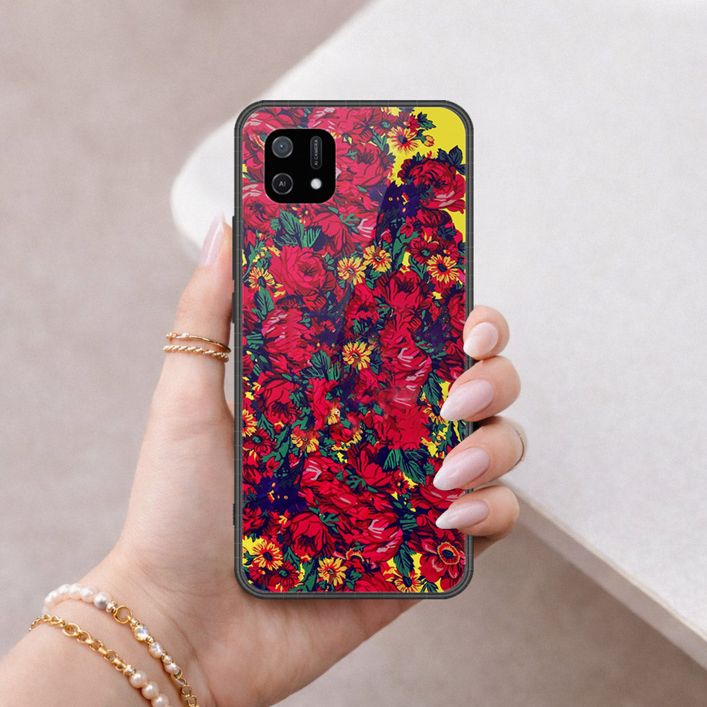 Oppo A16e Cover - Floral Series - HQ Ultra Shine Premium Infinity Glass Soft Silicon Borders Case