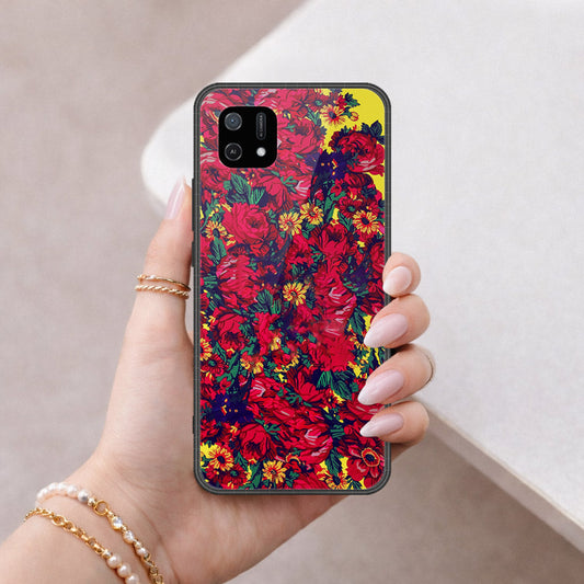 Oppo A16e Cover - Floral Series - HQ Ultra Shine Premium Infinity Glass Soft Silicon Borders Case