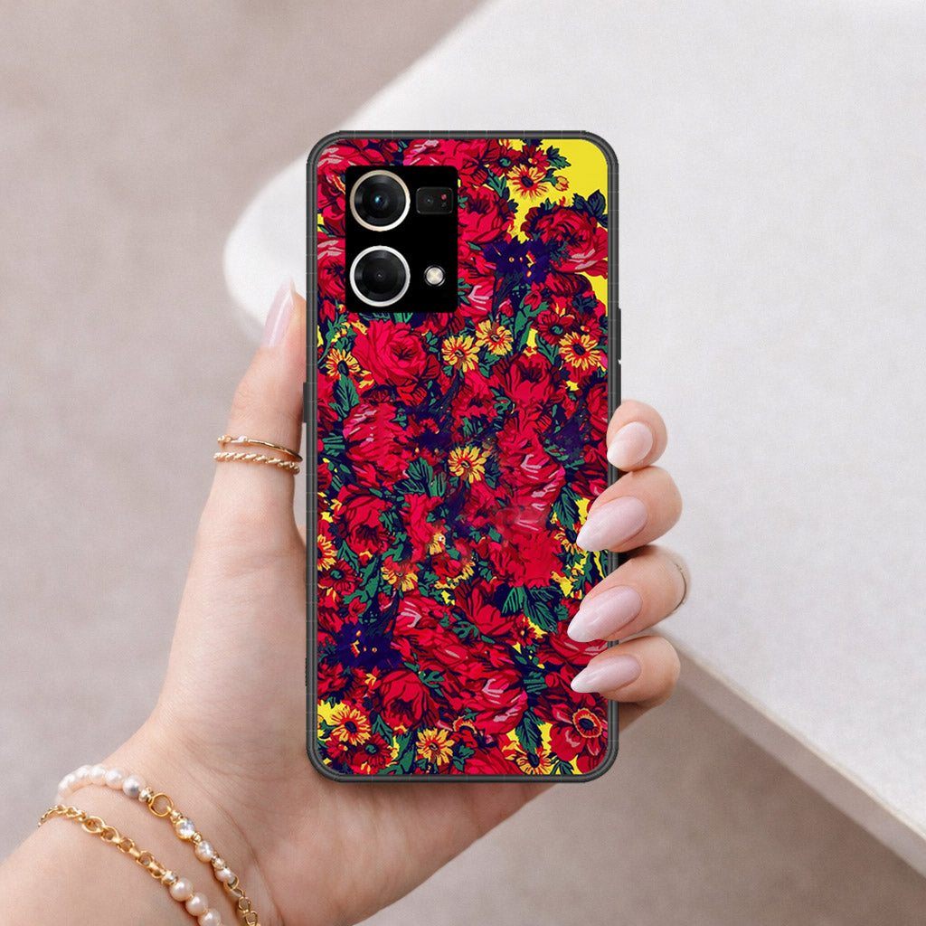 Oppo F21 Pro 4G Cover - Floral Series - HQ Ultra Shine Premium Infinity Glass Soft Silicon Borders Case