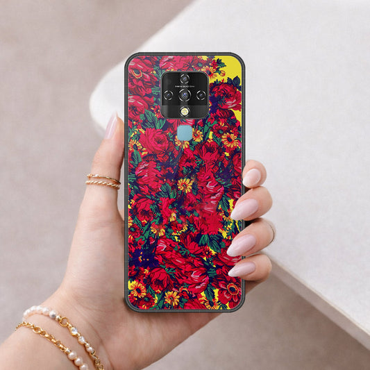 Tecno Camon 16 Pro Cover - Floral Series - HQ Ultra Shine Premium Infinity Glass Soft Silicon Borders Case