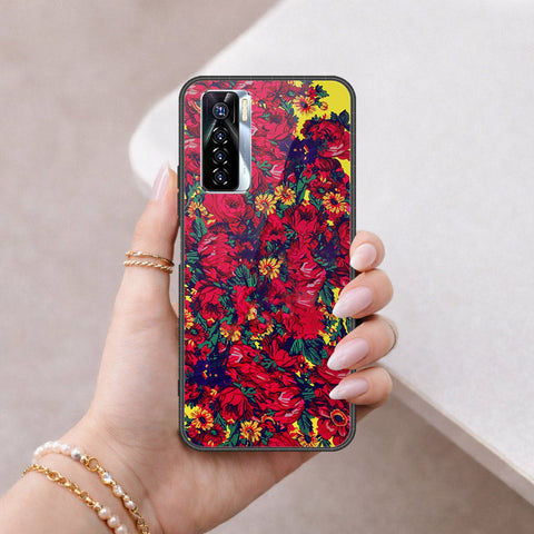 Tecno Camon 17 Pro Cover - Floral Series - HQ Ultra Shine Premium Infinity Glass Soft Silicon Borders Case
