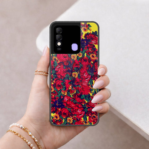 Tecno Spark 8 Cover - Floral Series - HQ Ultra Shine Premium Infinity Glass Soft Silicon Borders Case
