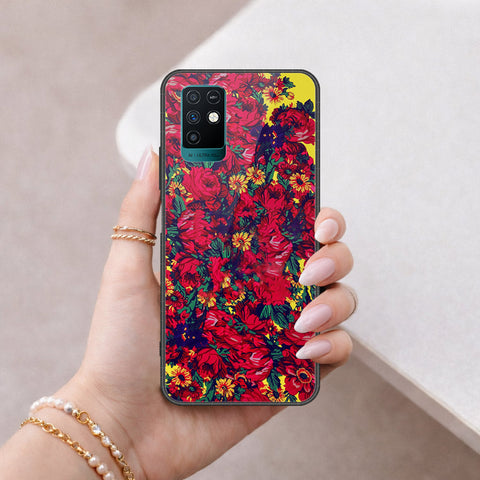 Infinix Note 10 Cover - Floral Series - HQ Ultra Shine Premium Infinity Glass Soft Silicon Borders Case