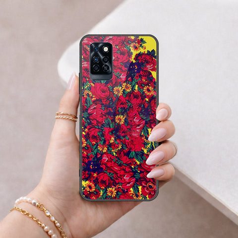 Infinix Note 10 Pro Cover - Floral Series - HQ Ultra Shine Premium Infinity Glass Soft Silicon Borders Case