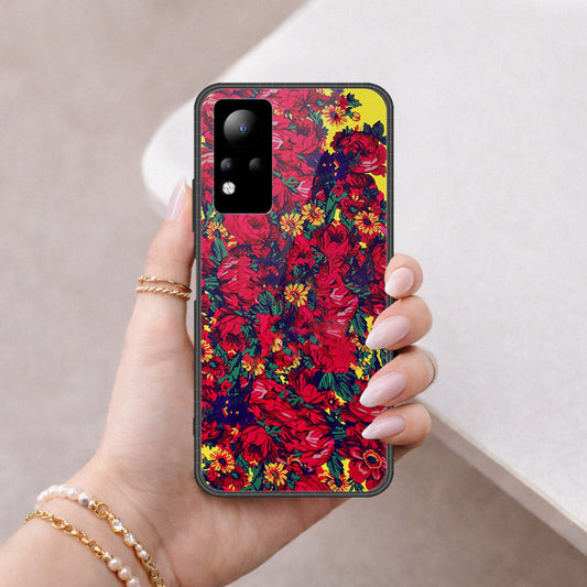 Infinix Note 11 Cover - Floral Series - HQ Ultra Shine Premium Infinity Glass Soft Silicon Borders Case