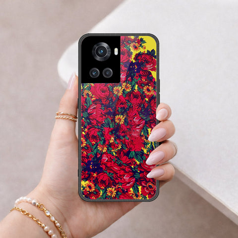 OnePlus 10R Cover - Floral Series - HQ Ultra Shine Premium Infinity Glass Soft Silicon Borders Case