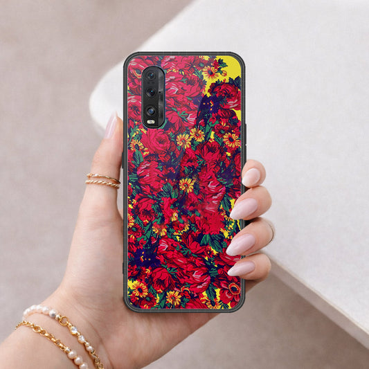 Oppo Find X2 Cover - Floral Series - HQ Ultra Shine Premium Infinity Glass Soft Silicon Borders Case