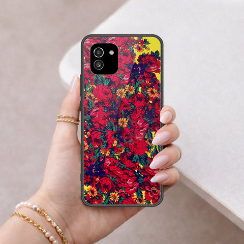 Samsung Galaxy A03 Cover - Floral Series - HQ Ultra Shine Premium Infinity Glass Soft Silicon Borders Case