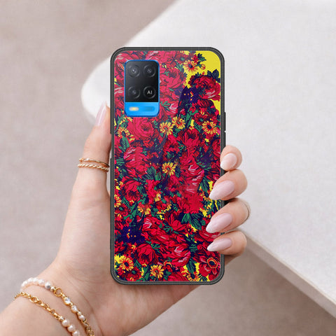 Oppo A54 4G Cover - Floral Series - HQ Ultra Shine Premium Infinity Glass Soft Silicon Borders Case