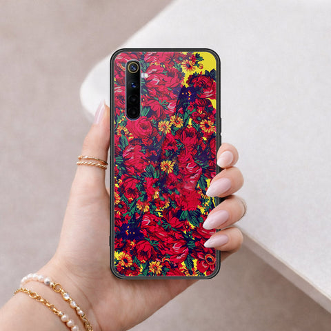 Realme 6 Cover - Floral Series - HQ Ultra Shine Premium Infinity Glass Soft Silicon Borders Case
