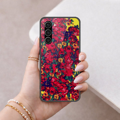 Samsung Galaxy S23 5G Cover - Floral Series - HQ Ultra Shine Premium Infinity Glass Soft Silicon Borders Case
