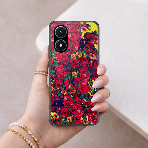 Vivo Y02s Cover - Floral Series - HQ Ultra Shine Premium Infinity Glass Soft Silicon Borders Case