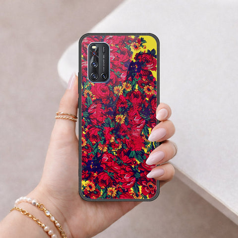 Vivo V19 Cover - Floral Series - HQ Ultra Shine Premium Infinity Glass Soft Silicon Borders Case