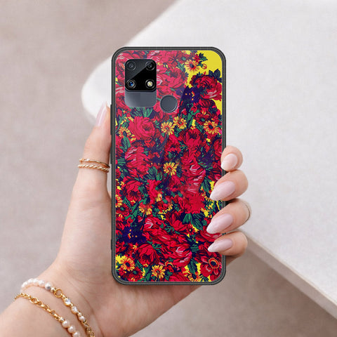 Realme Narzo 30 Cover - Floral Series - HQ Ultra Shine Premium Infinity Glass Soft Silicon Borders Case