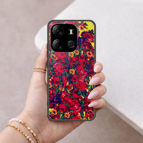 Tecno Spark Go 2023 Cover - Floral Series - HQ Ultra Shine Premium Infinity Glass Soft Silicon Borders Case