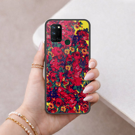 Realme C17 Cover - Floral Series - HQ Ultra Shine Premium Infinity Glass Soft Silicon Borders Case