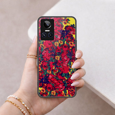 Realme GT Neo 3 Cover - Floral Series - HQ Ultra Shine Premium Infinity Glass Soft Silicon Borders Case