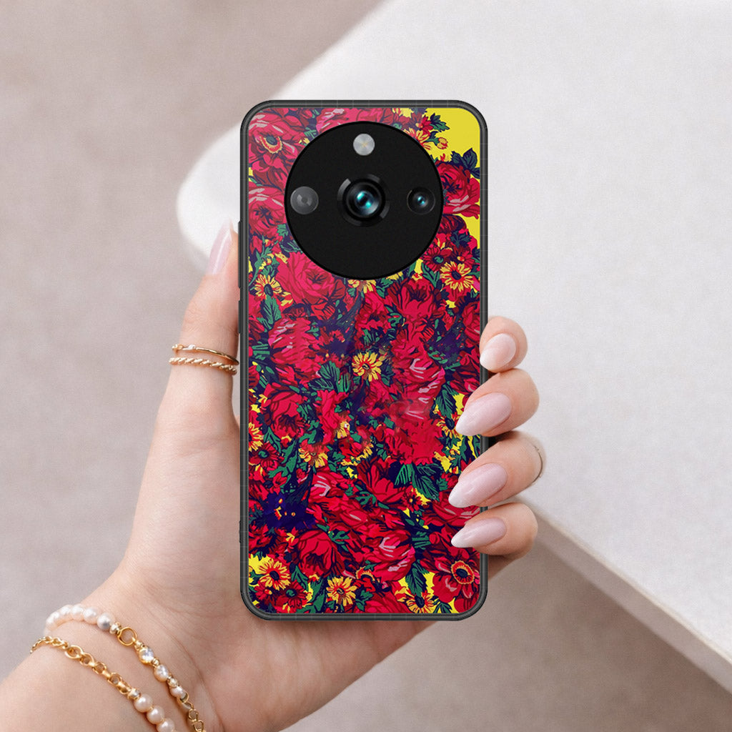 Realme 11 Pro Plus Cover - Floral Series - HQ Ultra Shine Premium Infinity Glass Soft Silicon Borders Case