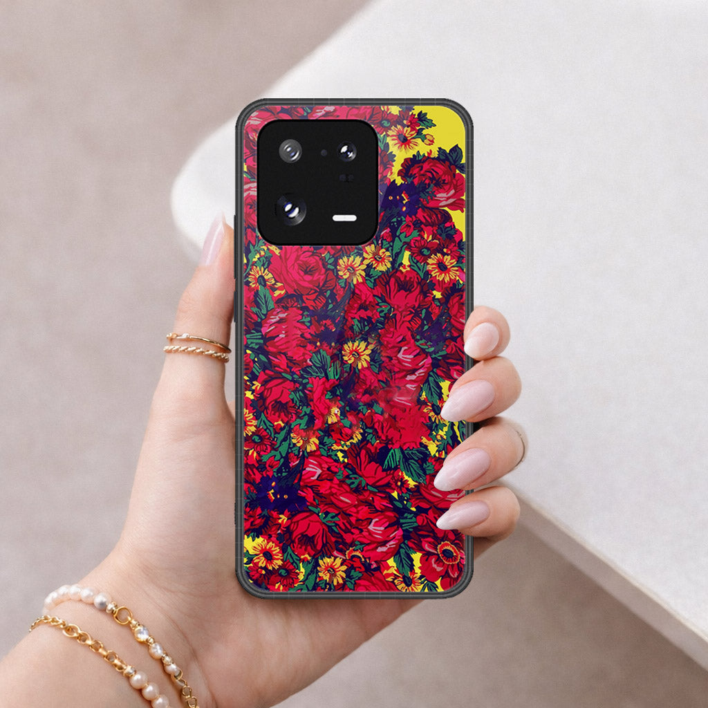 Xiaomi 13 Pro Cover - Floral Series - HQ Ultra Shine Premium Infinity Glass Soft Silicon Borders Case