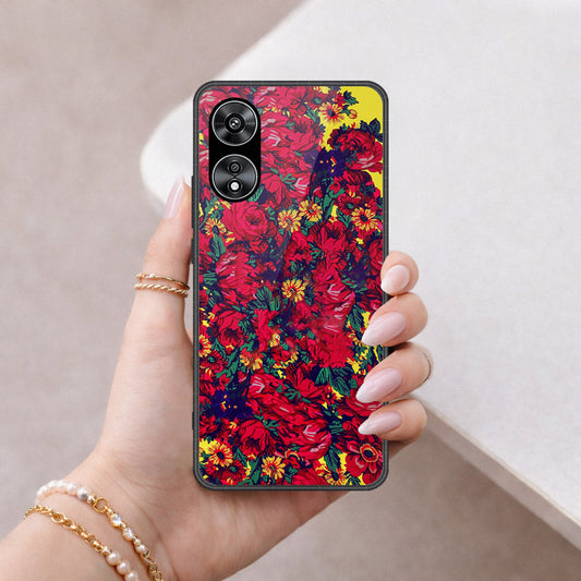 Oppo A97 5G Cover - Floral Series - HQ Ultra Shine Premium Infinity Glass Soft Silicon Borders Case