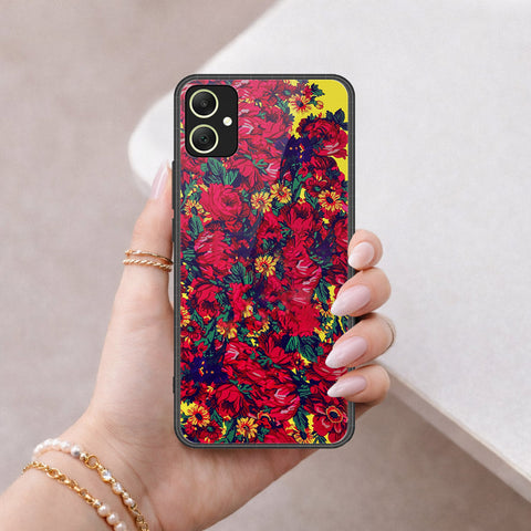 Samsung Galaxy M05 Cover - Floral Series - HQ Ultra Shine Premium Infinity Glass Soft Silicon Borders Case